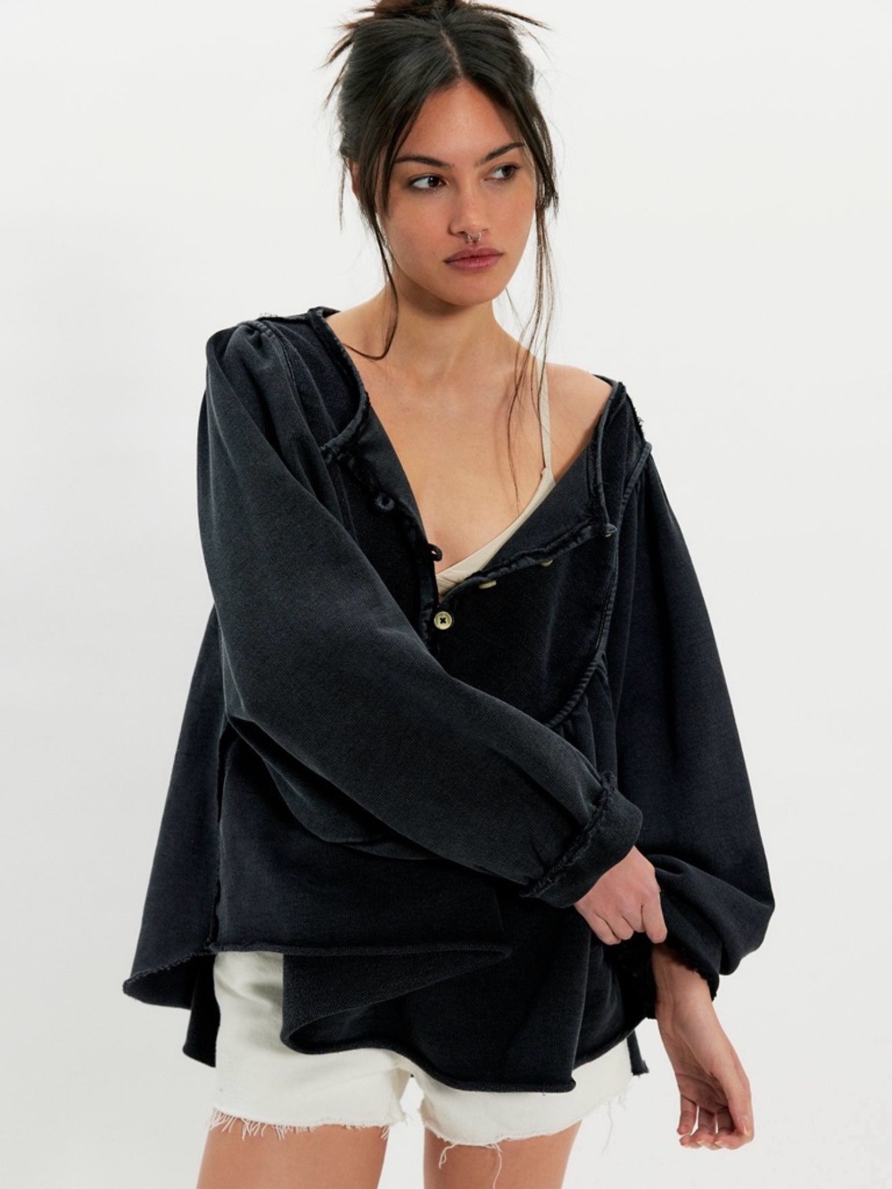 Free People About A Girl Pullover in Black